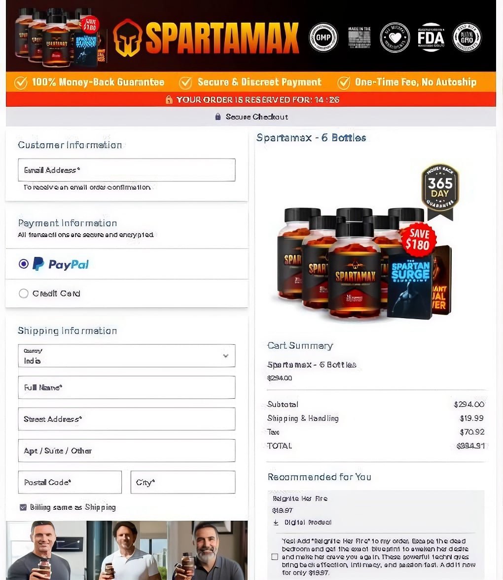 SpartaMax checkout page 